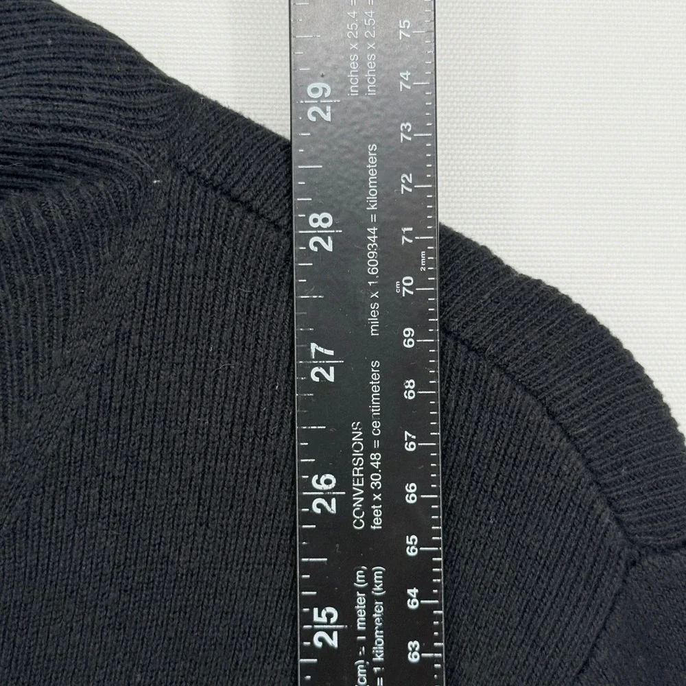 J. Jill Mock Neck Sweater Womens XL Black Cotton Silk Wool Blend Quiet Luxury